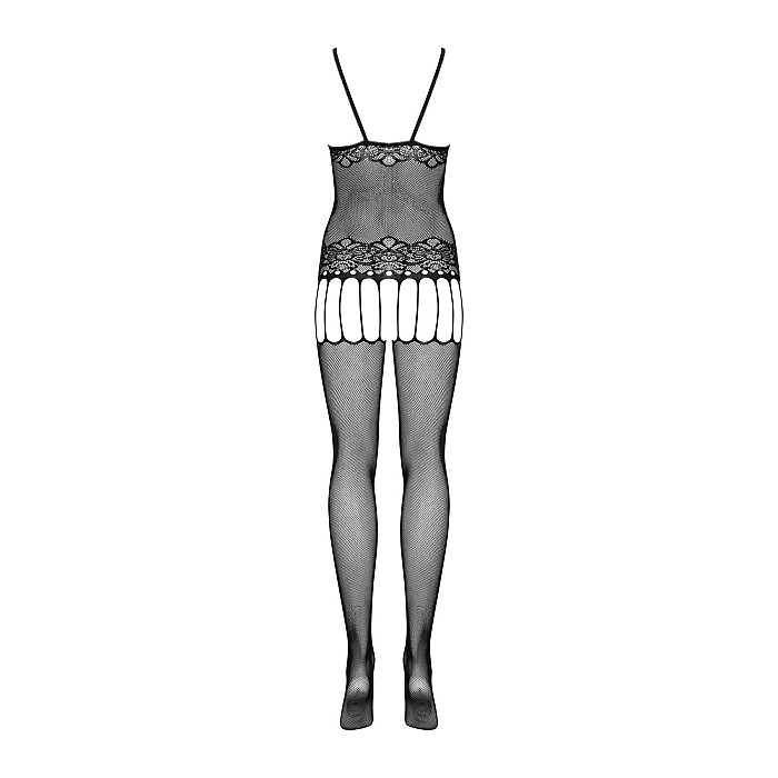 Бодистокинг Obsessive Bodystocking F235 S/M/L, тонкие подвязки, нежный декор, сеточка
