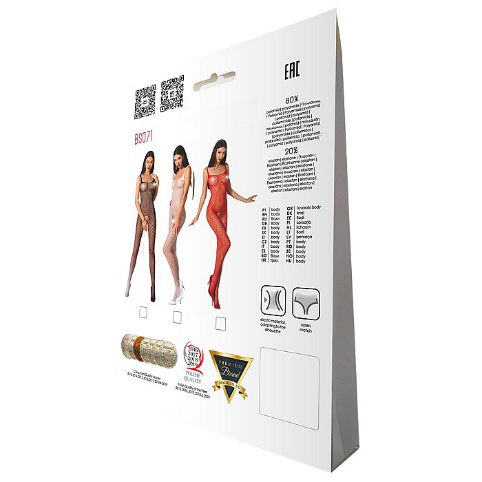 Бодистокинг Passion BS071 red, комбинезон на бретелях
