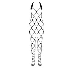 Бодистокинг в очень крупную сетку Passion BS091 black, с доступом