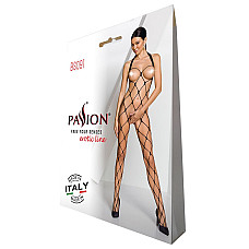 Бодистокинг в очень крупную сетку Passion BS091 black, с доступом