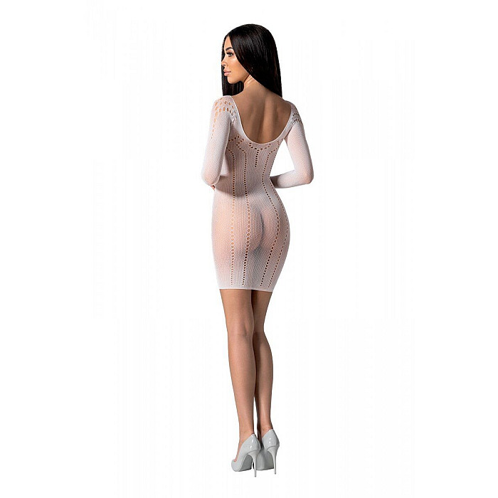 Напівпрозора мінісукня Passion BS101 One Size, white, рукава-мітенки
