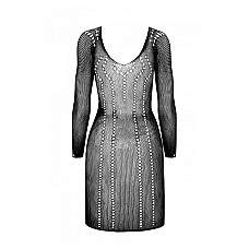 Напівпрозора мінісукня Passion BS101 One Size, white, рукава-мітенки