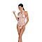 Бодистокинг в крупную сетку Passion BS087 white, открытая спина, халтер, с доступом