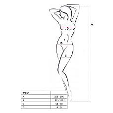 Бодістокінг Passion BS056 red, комбінезон, імітація панчох