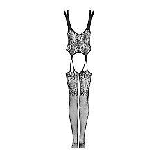 Бодистокинг Obsessive Bodystocking F237 S/M/L, растительное плетение, имитация чулок