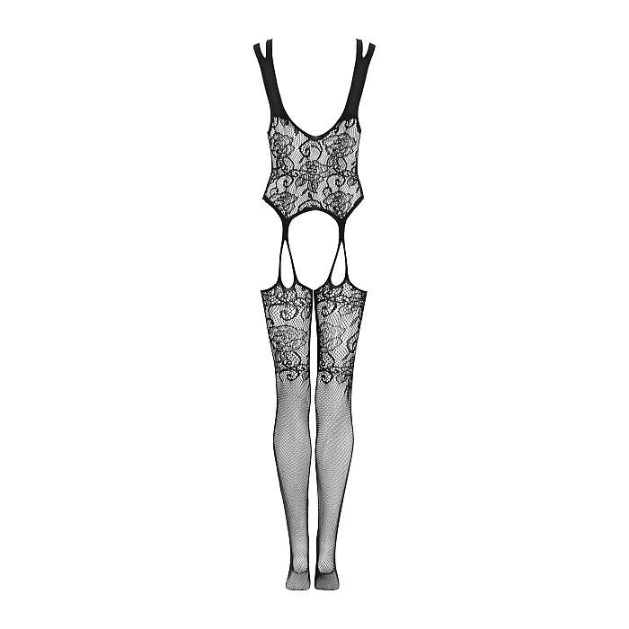 Бодистокинг Obsessive Bodystocking F237 S/M/L, растительное плетение, имитация чулок