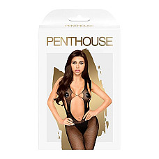 Бодістокінг із глибоким вирізом на спині Penthouse - Forbidden Fruit Black XL