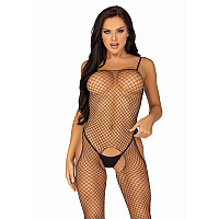 Бодистокинг Leg Avenue Suspender Bodystocking One size Black, крупная сетка, доступ