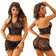 Бодістокінг JSY «Чудова Жаклін» WW7008 One Size, топ, спідниця