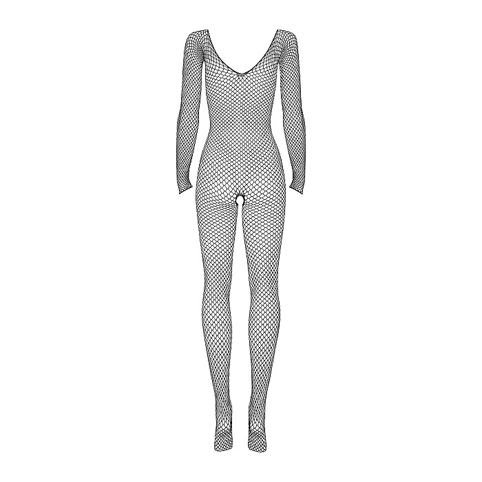 Сетчатый бодистокинг с длинным рукавом Obsessive Bodystocking N109 black S/M/L, черный, комбинезон