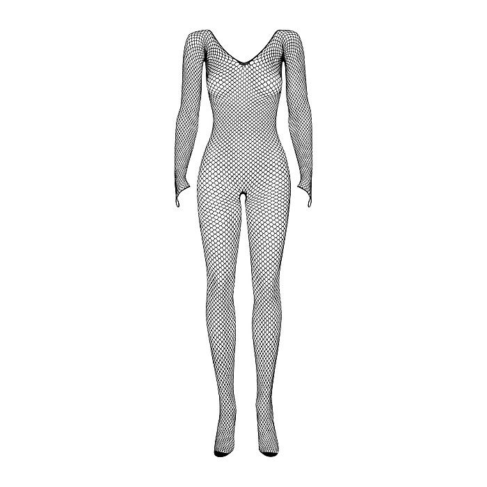 Сетчатый бодистокинг с длинным рукавом Obsessive Bodystocking N109 black S/M/L, черный, комбинезон