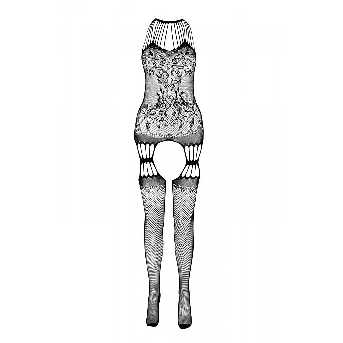 Бодистокинг с множеством бретелей Passion BS095 One Size, white, имитация пояса и чулок, с доступом
