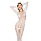 Бодістокінг Passion BS042 white, комбінезон, довгий рукав, закрите плече