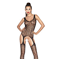 Бодістокінг Passion BS043 black, комбінезон, імітація панчох