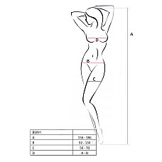 Бодистокинг в очень крупную сетку Passion BS091 red, с доступом