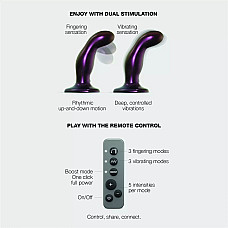 Дилдо з вібрацією Strap-On-Me FINGERING & VIBRATING DILDO - M - PURPLE, з манливим рухом