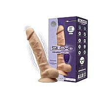 Фаллоимитатор с вибрацией SilexD Vetus Vibro Flesh (MODEL 1 size 8in) + LRS, двухслойный, диам.4,2см