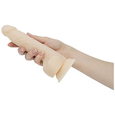 Фаллоимитатор с пульсацией Naked ADDICTION Dominic 9″ Vanilla, пульт ДУ, диаметр 4,2 см