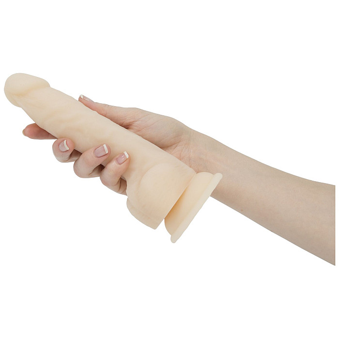 Фаллоимитатор с пульсацией Naked ADDICTION Dominic 9″ Vanilla, пульт ДУ, диаметр 4,2 см