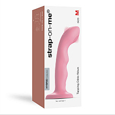 Насадка для страпону з подвійною точковою пульсацією Strap-On-Me TAPPING DILDO WAVE - CORAL PINK