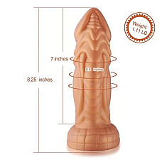 Фаллоимитатор с вибрацией Hismith Slightly Curved Vibrating Silicone Dildo Monster Series, KlicLok