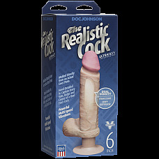 Фаллоимитатор Doc Johnson The Realistic Cock 6 inch ULTRASKYN, диаметр 4,3см, плавная регулировка