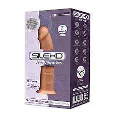 Фаллоимитатор с вибрацией SilexD Henry Vibro Flesh (MODEL 2 size 7in), двухслойный, диаметр 4,4 см