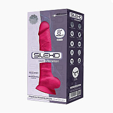 Фаллоимитатор с вибрацией SilexD Vetus Vibro Pink (MODEL 1 size 8in), двухслойный, диаметр 4,2см