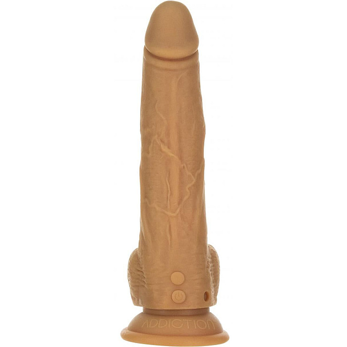 Фаллоимитатор с пульсацией Naked ADDICTION Dominic 9″ Caramel, пульт ДУ, диаметр 4,2 см