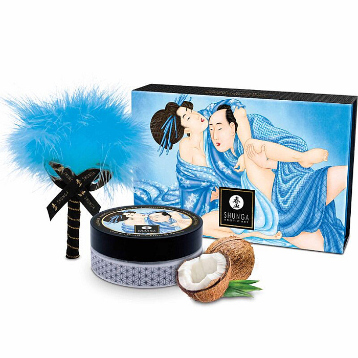 Вкусная пудра для оральных ласк Shunga Body Powder Coconut Thrills, 75 г, аромат кокоса