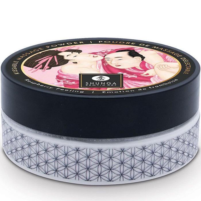 Вкусная пудра для оральных ласк Shunga Body Powder Raspberry feeling, 75 г, аромат малины