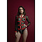 Женская сбруя с цепью и фиксаторами Feral Feelings Harness with Cuffs Red