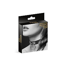 Чокер с кольцом для поводка Bijoux Pour Toi - FETISH Black, экокожа