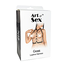 Женская портупея Art of Sex - Cross, натуральная кожа, цвет Черный, размер XS-M