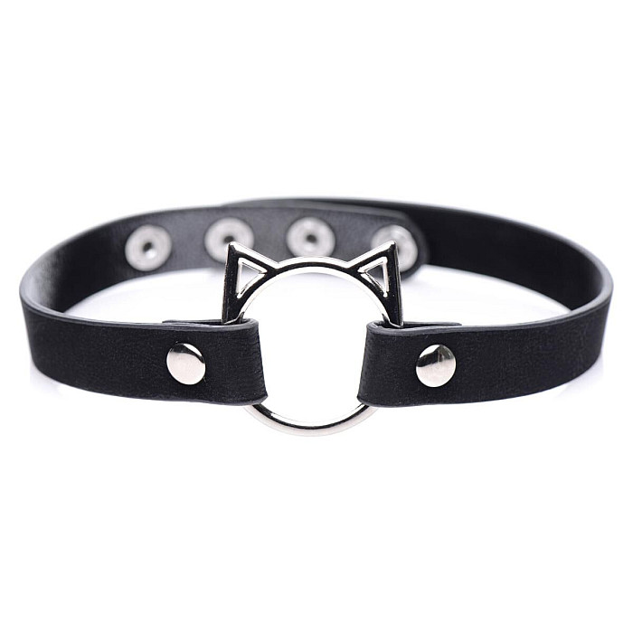 Чокер Master Series Kinky Kitty Ring Slim Choker - Black