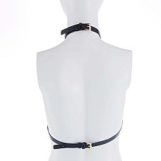 Портупея на грудь LOCKINK SEVANDA Queen Chest Harness with Removable Bra, черная, со съемными пэстис