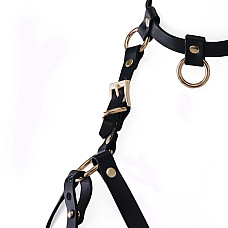 Портупея на грудь LOCKINK SEVANDA Queen Chest Harness with Removable Bra, черная, со съемными пэстис