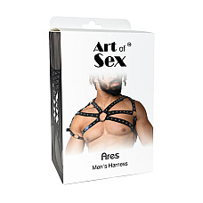 Мужская портупея Art of Sex - Ares , натуральная кожа, цвет Черный, размер XS-M