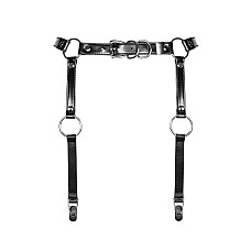 Гартеры Obsessive A741 garter belt black O/S, искусственная кожа