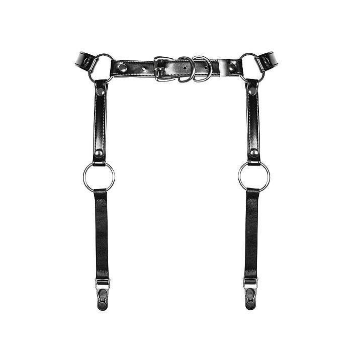 Гартеры Obsessive A741 garter belt black O/S, искусственная кожа