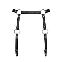 Гартеры Obsessive A741 garter belt black O/S, искусственная кожа