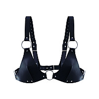 Ліф з натуральної шкіри Feral Feelings - Bikini Top Black