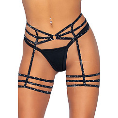 (SALE) Leg Avenue Rhinestone garter strapps