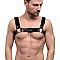 Мужская портупея на грудь из натуральной кожи Feral Feelings - Bulldog Harness Black