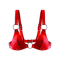 Ліф з натуральної шкіри Feral Feelings - Bikini Top Red