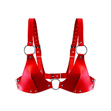 Ліф з натуральної шкіри Feral Feelings - Bikini Top Red