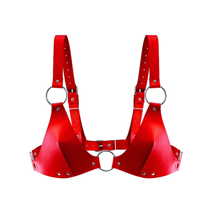 Ліф з натуральної шкіри Feral Feelings - Bikini Top Red