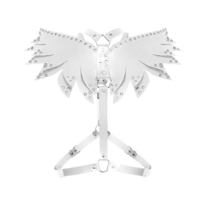 Жіноча портупея Art of Sex - Wings біла L-2XL, екошкіра