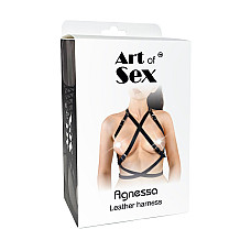 Женская портупея Art of Sex - Agnessa Leather harness, Черный L-2XL
