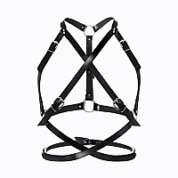 Женская портупея Art of Sex - Agnessa Leather harness, Черный L-2XL